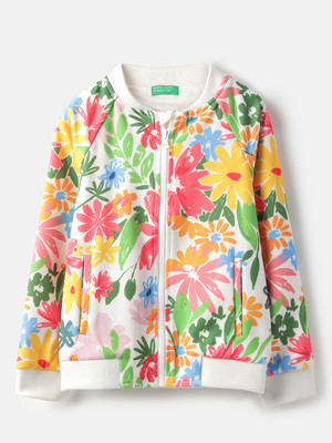 United Colors of Benetton Girls Casual Polyester Full Sleeve Top(Multicolor, Pack of 1)