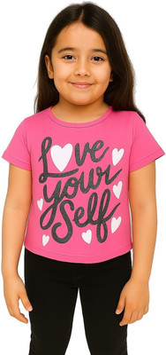 CERABI Girls Casual Pure Cotton Top(Pink, Pack of 1)