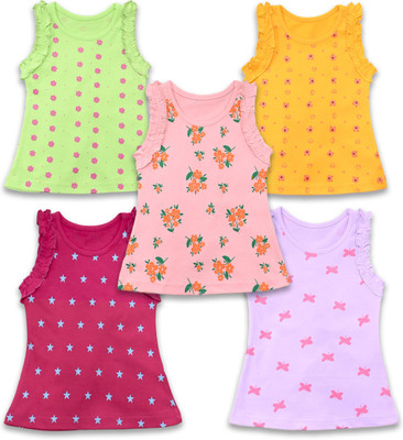 FABROYZ Baby Girls Casual Pure Cotton Top(Multicolor, Pack of 5)