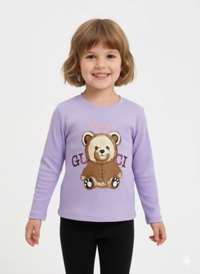 PINK CASTEL Girls Casual Cotton Lycra Blend Crop Top(Purple, Pack of 1)