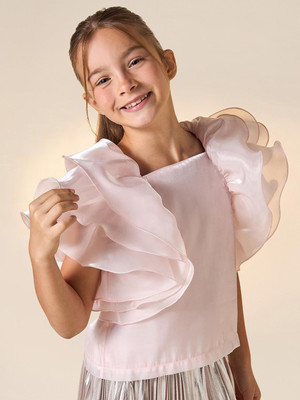 JUNIORS by Babyshop Girls Polyester Top(Pink, Pack of 1)