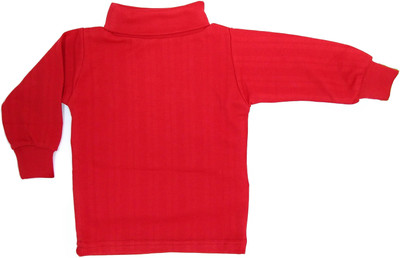 Tangy Girls Casual Hosiery Full Sleeve Top(Red, Pack of 1)