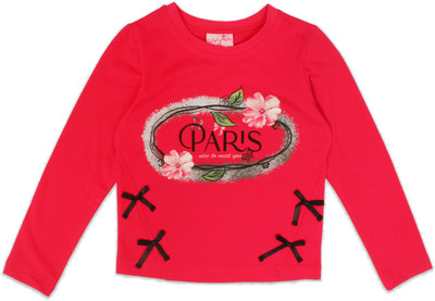 Cutecumber Girls Casual Polyester Blend Knit Top(Red, Pack of 1)