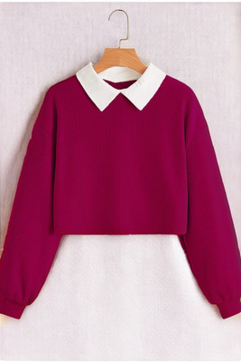 TOPTUDE Girls Casual Polycotton Knit Top(Pink, Pack of 1)