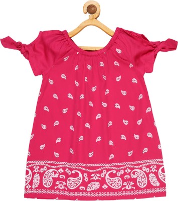 YOUNG BIRDS Girls Casual Pure Cotton Tunic Top(Pink, Pack of 1)