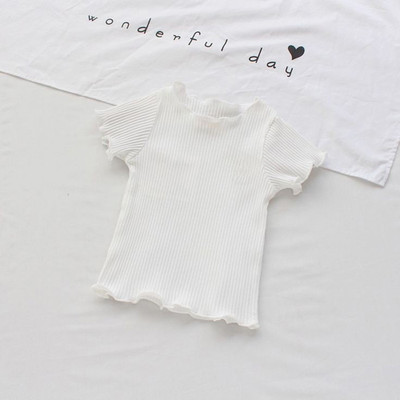 NT CLOTHING Girls Casual Cotton Blend Crop Top(White, Pack of 1)