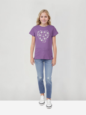 GINI & JONY Baby Girls Casual Cotton Blend Knit Top(Purple, Pack of 1)