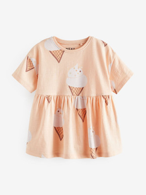 NEXT Baby Girls Pure Cotton Peplum Top(Multicolor, Pack of 1)
