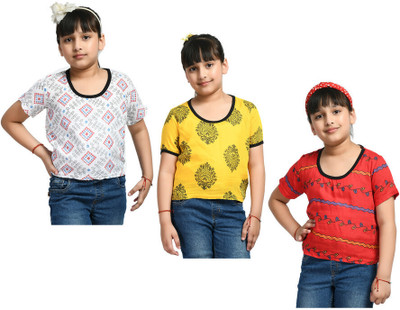 KAYU FAB Girls Casual Rayon Crop Top(Multicolor, Pack of 3)