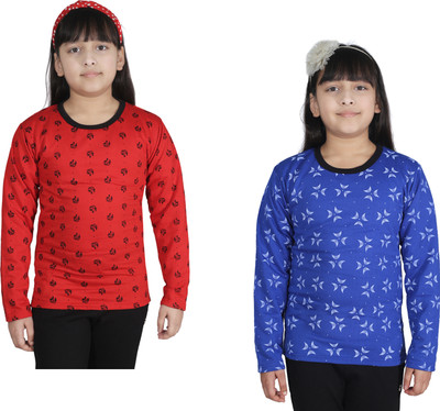 MTI FASHIONS Girls Casual Fleece Full Sleeve Top(Multicolor, Pack of 2)