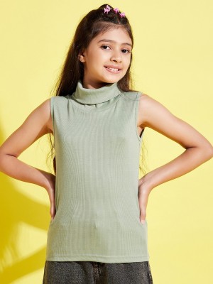 Noh.Voh - SASSAFRAS Kids Girls Casual Polyester Blend Top(Green, Pack of 1)