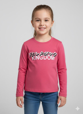 PINK CASTEL Girls Casual Lycra Blend Full Sleeve Top(Pink, Pack of 1)
