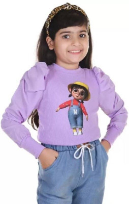 Zalorawear Girls Casual Cotton Blend Full Sleeve Top(Purple, Pack of 1)
