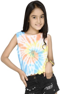 Spunkies Girls Casual Organic Cotton Blend Crop Top(Multicolor, Pack of 1)