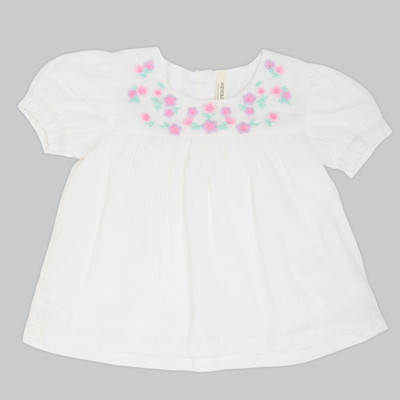Pantaloons Baby Baby Girls Cotton Blend A-line Top(White, Pack of 1)