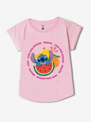 YK Disney Girls Polycotton Raglan Top(Pink, Pack of 1)