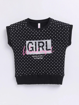 Ginie Girls Casual Pure Cotton Crop Top(Black, Pack of 1)