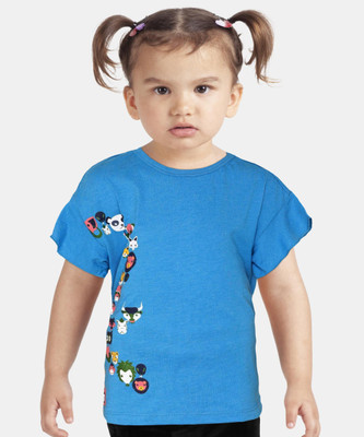 United Colors of Benetton Baby Girls Casual Cotton Blend Top(Blue, Pack of 1)