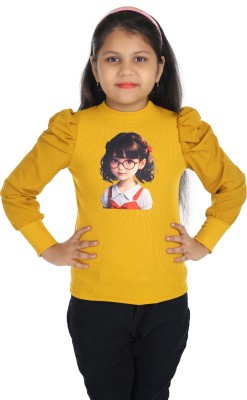 Nimoes Girls Casual Cotton Blend Top(Yellow, Pack of 1)