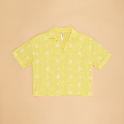 Pantaloons Junior Girls Pure Cotton Top(Yellow, Pack of 1)