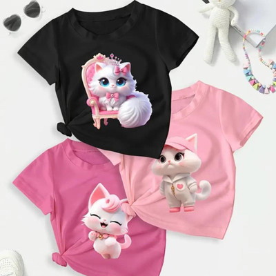 LGM Girls Cotton Blend Top(Multicolor, Pack of 3)