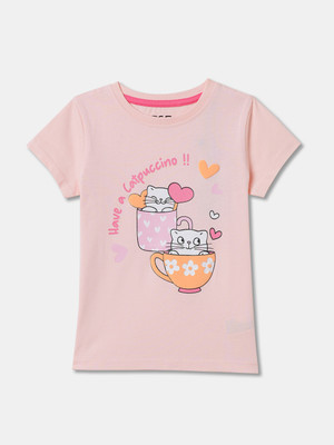 R&B Girls Pure Cotton A-line Top(Pink, Pack of 1)
