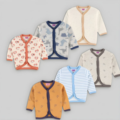 MEGNAM Baby Girls Cotton Blend Full Sleeve Top(Multicolor, Pack of 6)