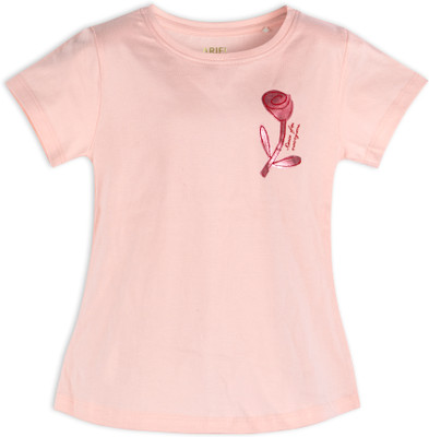 Ariel Girls Casual Cotton Blend Top(Pink, Pack of 1)