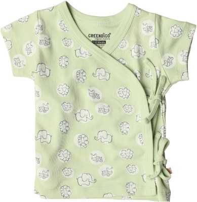 Greendigo organic Clothing Baby Girls Casual Pure Cotton Top(Green, Pack of 1)