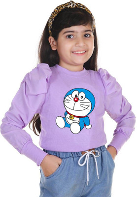 Zalorawear Girls Casual Cotton Blend Top(Purple, Pack of 1)