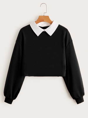 Toxicfashion Girls Casual Cotton Blend Crop Top(Black, Pack of 1)