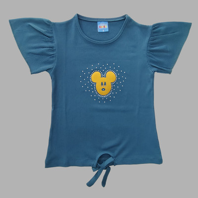 Little Funniky Girls Cotton Blend Tunic Top(Multicolor, Pack of 1)