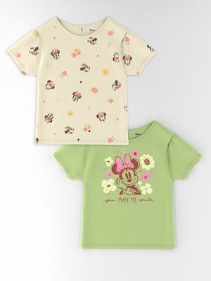NautiNati Baby Girls Casual Pure Cotton Top(Multicolor, Pack of 2)