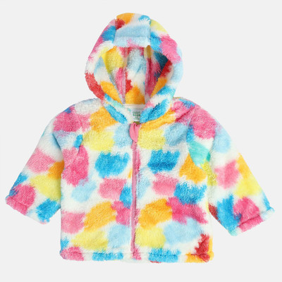 MINI KLUB Full Sleeve Self Design Baby Girls Jacket