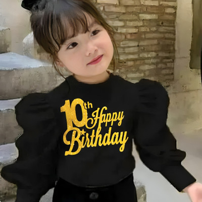 Wahoo Girls Casual Cotton Blend Tunic Top(Black, Pack of 1)