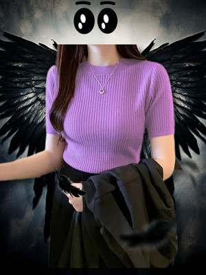 Cloxa Girls Casual Cotton Blend Top(Purple, Pack of 1)