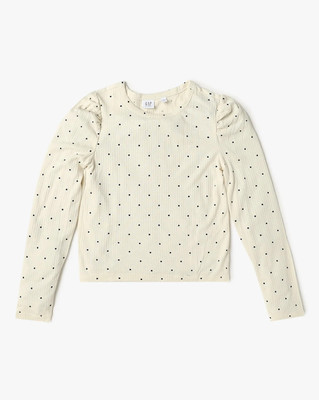 GAP Girls Casual Rayon Full Sleeve Top(Beige, Pack of 1)