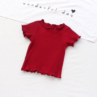 NT CLOTHING Girls Casual Cotton Blend Crop Top(Maroon, Pack of 1)