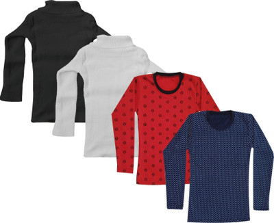KAYU FAB Girls Casual Fleece Sweater Top(Multicolor, Pack of 4)