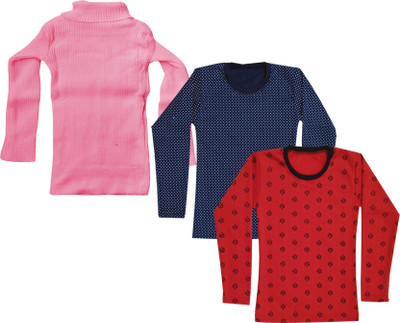 KAYU FAB Girls Casual Fleece Sweater Top(Multicolor, Pack of 3)