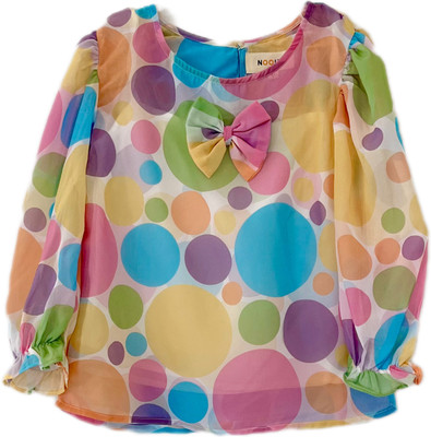 Nooly Girls Casual Pure Georgette Top(White, Pack of 1)