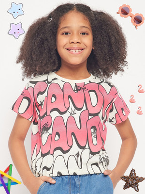 PAMPOLINA Girls Casual Cotton Blend Top(White, Pack of 1)