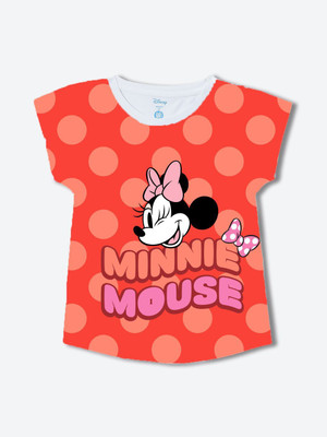 YK Disney Girls Polyester Raglan Top(White, Pack of 1)