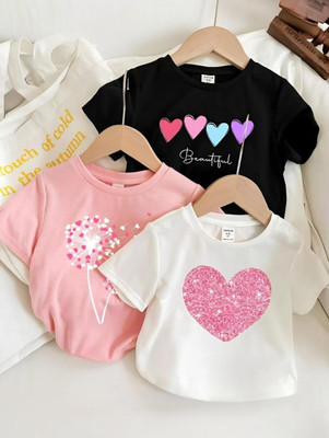 LGM Girls Casual Cotton Blend Top(Multicolor, Pack of 3)