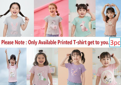 KETI MINI Baby Girls Pure Cotton Top(Multicolor, Pack of 3)