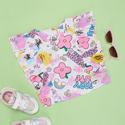 Pantaloons Junior Girls Cotton Blend Top(Pink, Pack of 1)