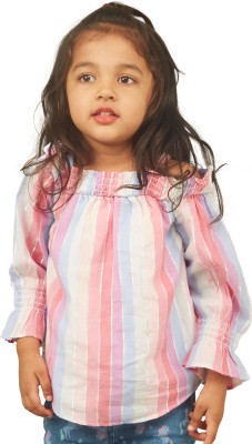 Zalio Girls Casual Cotton Blend A-line Top(Multicolor, Pack of 1)