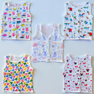 RBCPON Baby Girls Casual Muslin Woven Top(White, Pack of 5)