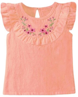 Tofa Fashions Girls Casual Rayon Top(Pink, Pack of 1)