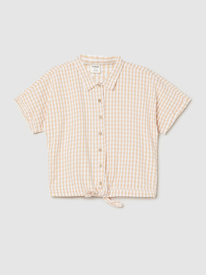 MAX Girls Pure Cotton Top(Beige, Pack of 1)